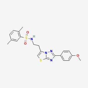 molecular formula C21H22N4O3S2 B3295948 N-{2-[2-(4-methoxyphenyl)-[1,2,4]triazolo[3,2-b][1,3]thiazol-6-yl]ethyl}-2,5-dimethylbenzene-1-sulfonamide CAS No. 891098-15-0
