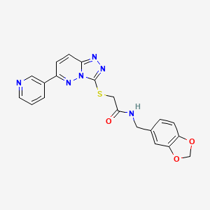 molecular formula C20H16N6O3S B3295971 N-[(2H-1,3-benzodioxol-5-yl)methyl]-2-{[6-(pyridin-3-yl)-[1,2,4]triazolo[4,3-b]pyridazin-3-yl]sulfanyl}acetamide CAS No. 891107-82-7