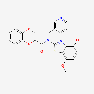 molecular formula C24H21N3O5S B3295996 N-(4,7-dimethoxy-1,3-benzothiazol-2-yl)-N-[(pyridin-3-yl)methyl]-2,3-dihydro-1,4-benzodioxine-2-carboxamide CAS No. 891115-59-6