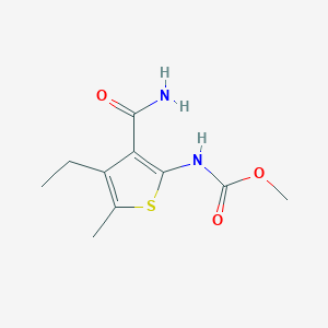 molecular formula C10H14N2O3S B329601 methyl (3-carbamoyl-4-ethyl-5-methylthiophen-2-yl)carbamate 