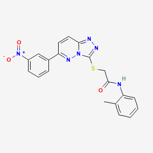 molecular formula C20H16N6O3S B3296011 N-(2-methylphenyl)-2-{[6-(3-nitrophenyl)-[1,2,4]triazolo[4,3-b]pyridazin-3-yl]sulfanyl}acetamide CAS No. 891121-31-6