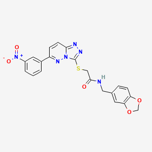 molecular formula C21H16N6O5S B3296019 N-[(2H-1,3-benzodioxol-5-yl)methyl]-2-{[6-(3-nitrophenyl)-[1,2,4]triazolo[4,3-b]pyridazin-3-yl]sulfanyl}acetamide CAS No. 891122-35-3