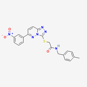 molecular formula C21H18N6O3S B3296022 N-[(4-methylphenyl)methyl]-2-{[6-(3-nitrophenyl)-[1,2,4]triazolo[4,3-b]pyridazin-3-yl]sulfanyl}acetamide CAS No. 891123-95-8