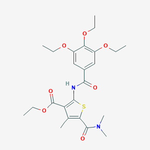 molecular formula C24H32N2O7S B329624 ethyl 5-[(dimethylamino)carbonyl]-4-methyl-2-[(3,4,5-triethoxybenzoyl)amino]-3-thiophenecarboxylate 
