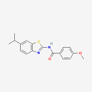 molecular formula C18H18N2O2S B3296282 4-methoxy-N-[6-(propan-2-yl)-1,3-benzothiazol-2-yl]benzamide CAS No. 892854-82-9