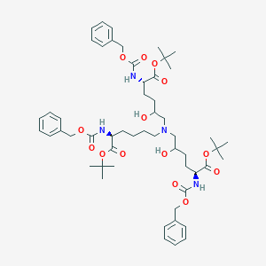 tert-butyl (2S)-5-hydroxy-6-[[(5S)-2-hydroxy-6-[(2-methylpropan-2-yl)oxy]-6-oxo-5-(phenylmethoxycarbonylamino)hexyl]-[(5S)-6-[(2-methylpropan-2-yl)oxy]-6-oxo-5-(phenylmethoxycarbonylamino)hexyl]amino]-2-(phenylmethoxycarbonylamino)hexanoate