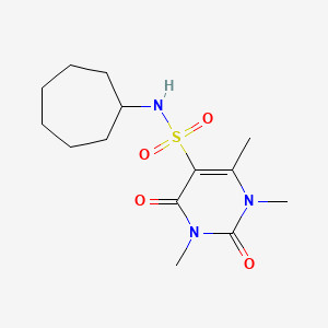 molecular formula C14H23N3O4S B3296367 N-cycloheptyl-1,3,6-trimethyl-2,4-dioxo-1,2,3,4-tetrahydropyrimidine-5-sulfonamide CAS No. 893344-31-5
