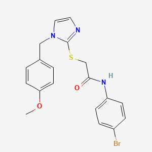 molecular formula C19H18BrN3O2S B3296387 N-(4-bromophenyl)-2-({1-[(4-methoxyphenyl)methyl]-1H-imidazol-2-yl}sulfanyl)acetamide CAS No. 893373-25-6