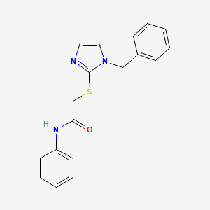 B3296404 2-((1-benzyl-1H-imidazol-2-yl)thio)-N-phenylacetamide CAS No. 893393-45-8