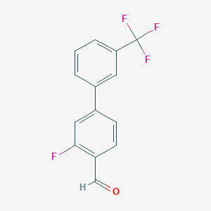 molecular formula C14H8F4O B3296416 2-fluoro-4-[3-(trifluoromethyl)phenyl]benzaldehyde CAS No. 893637-55-3
