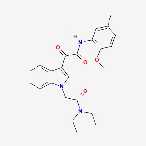molecular formula C24H27N3O4 B3296598 N,N-diethyl-2-(3-{[(2-methoxy-5-methylphenyl)carbamoyl]carbonyl}-1H-indol-1-yl)acetamide CAS No. 893984-04-8