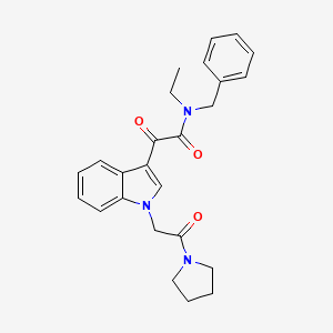 B3296611 N-benzyl-N-ethyl-2-oxo-2-{1-[2-oxo-2-(pyrrolidin-1-yl)ethyl]-1H-indol-3-yl}acetamide CAS No. 893987-28-5