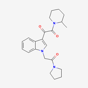 1-(2-methylpiperidin-1-yl)-2-(1-(2-oxo-2-(pyrrolidin-1-yl)ethyl)-1H-indol-3-yl)ethane-1,2-dione