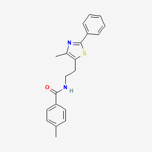 4-methyl-N-[2-(4-methyl-2-phenyl-1,3-thiazol-5-yl)ethyl]benzamide