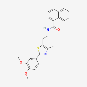 molecular formula C25H24N2O3S B3296653 N-{2-[2-(3,4-dimethoxyphenyl)-4-methyl-1,3-thiazol-5-yl]ethyl}naphthalene-1-carboxamide CAS No. 893997-34-7
