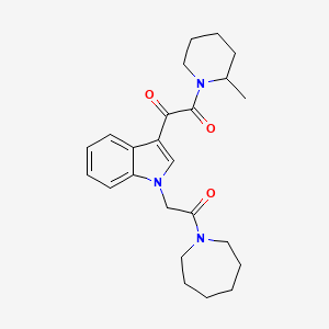 molecular formula C24H31N3O3 B3296689 1-(1-(2-(azepan-1-yl)-2-oxoethyl)-1H-indol-3-yl)-2-(2-methylpiperidin-1-yl)ethane-1,2-dione CAS No. 893999-58-1