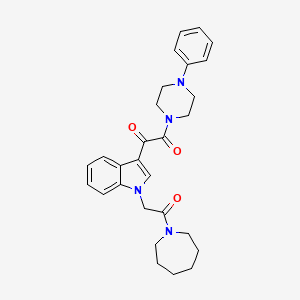 1-(1-(2-(azepan-1-yl)-2-oxoethyl)-1H-indol-3-yl)-2-(4-phenylpiperazin-1-yl)ethane-1,2-dione