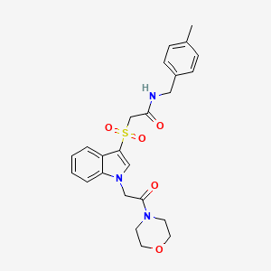 molecular formula C24H27N3O5S B3296745 N-[(4-methylphenyl)methyl]-2-({1-[2-(morpholin-4-yl)-2-oxoethyl]-1H-indol-3-yl}sulfonyl)acetamide CAS No. 894012-68-1
