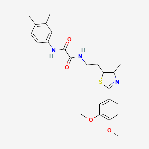 molecular formula C24H27N3O4S B3296772 N-{2-[2-(3,4-dimethoxyphenyl)-4-methyl-1,3-thiazol-5-yl]ethyl}-N'-(3,4-dimethylphenyl)ethanediamide CAS No. 894016-90-1