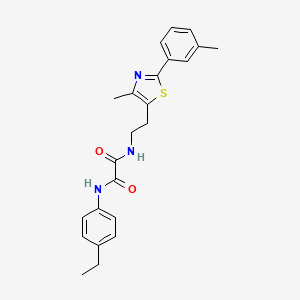 molecular formula C23H25N3O2S B3296783 N'-(4-ethylphenyl)-N-{2-[4-methyl-2-(3-methylphenyl)-1,3-thiazol-5-yl]ethyl}ethanediamide CAS No. 894018-04-3