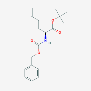 molecular formula C18H25NO4 B032968 (2S)-2-[[(Benzyloxy)carbonyl]amino]-5-hexenoic Acid tert-Butyl Ester CAS No. 127623-77-2