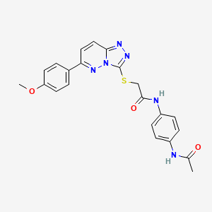 molecular formula C22H20N6O3S B3296884 N-(4-acetamidophenyl)-2-{[6-(4-methoxyphenyl)-[1,2,4]triazolo[4,3-b]pyridazin-3-yl]sulfanyl}acetamide CAS No. 894051-46-8
