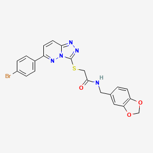 molecular formula C21H16BrN5O3S B3296889 N-[(2H-1,3-benzodioxol-5-yl)methyl]-2-{[6-(4-bromophenyl)-[1,2,4]triazolo[4,3-b]pyridazin-3-yl]sulfanyl}acetamide CAS No. 894053-66-8