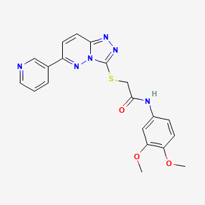 molecular formula C20H18N6O3S B3296911 N-(3,4-dimethoxyphenyl)-2-{[6-(pyridin-3-yl)-[1,2,4]triazolo[4,3-b]pyridazin-3-yl]sulfanyl}acetamide CAS No. 894057-55-7