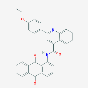 molecular formula C32H22N2O4 B329692 N~4~-(9,10-DIOXO-9,10-DIHYDRO-1-ANTHRACENYL)-2-(4-ETHOXYPHENYL)-4-QUINOLINECARBOXAMIDE 