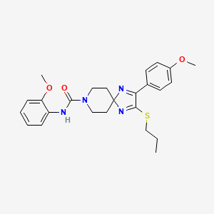 molecular formula C25H30N4O3S B3297065 N-(2-METHOXYPHENYL)-2-(4-METHOXYPHENYL)-3-(PROPYLSULFANYL)-1,4,8-TRIAZASPIRO[4.5]DECA-1,3-DIENE-8-CARBOXAMIDE CAS No. 894883-18-2