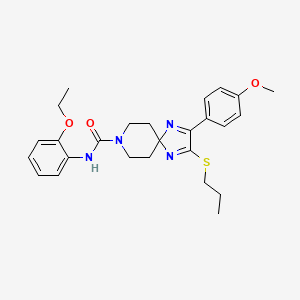 molecular formula C26H32N4O3S B3297067 N-(2-ETHOXYPHENYL)-2-(4-METHOXYPHENYL)-3-(PROPYLSULFANYL)-1,4,8-TRIAZASPIRO[4.5]DECA-1,3-DIENE-8-CARBOXAMIDE CAS No. 894883-74-0