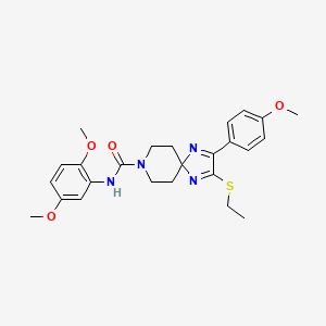 molecular formula C25H30N4O4S B3297073 N-(2,5-DIMETHOXYPHENYL)-2-(ETHYLSULFANYL)-3-(4-METHOXYPHENYL)-1,4,8-TRIAZASPIRO[4.5]DECA-1,3-DIENE-8-CARBOXAMIDE CAS No. 894885-34-8