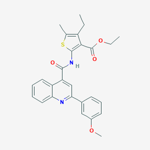 molecular formula C27H26N2O4S B329710 ETHYL 4-ETHYL-2-({[2-(3-METHOXYPHENYL)-4-QUINOLYL]CARBONYL}AMINO)-5-METHYL-3-THIOPHENECARBOXYLATE 