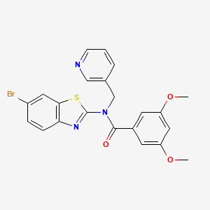 molecular formula C22H18BrN3O3S B3297121 N-(6-bromo-1,3-benzothiazol-2-yl)-3,5-dimethoxy-N-[(pyridin-3-yl)methyl]benzamide CAS No. 895024-86-9