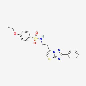 molecular formula C20H20N4O3S2 B3297232 4-ethoxy-N-(2-{2-phenyl-[1,2,4]triazolo[3,2-b][1,3]thiazol-6-yl}ethyl)benzene-1-sulfonamide CAS No. 895422-66-9
