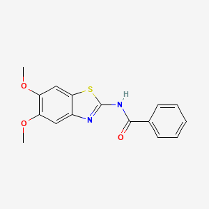 molecular formula C16H14N2O3S B3297285 N-(5,6-dimethoxy-1,3-benzothiazol-2-yl)benzamide CAS No. 895434-93-2