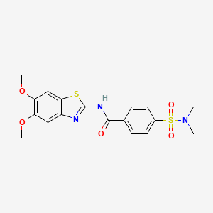 molecular formula C18H19N3O5S2 B3297311 N-(5,6-dimethoxy-1,3-benzothiazol-2-yl)-4-(dimethylsulfamoyl)benzamide CAS No. 895436-96-1