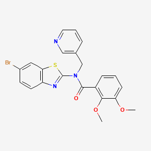 molecular formula C22H18BrN3O3S B3297322 N-(6-bromo-1,3-benzothiazol-2-yl)-2,3-dimethoxy-N-[(pyridin-3-yl)methyl]benzamide CAS No. 895438-81-0