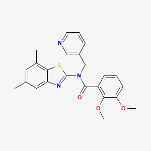 molecular formula C24H23N3O3S B3297353 N-(5,7-dimethyl-1,3-benzothiazol-2-yl)-2,3-dimethoxy-N-[(pyridin-3-yl)methyl]benzamide CAS No. 895440-25-2