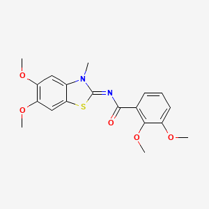 molecular formula C19H20N2O5S B3297420 N-[(2Z)-5,6-dimethoxy-3-methyl-2,3-dihydro-1,3-benzothiazol-2-ylidene]-2,3-dimethoxybenzamide CAS No. 895448-61-0