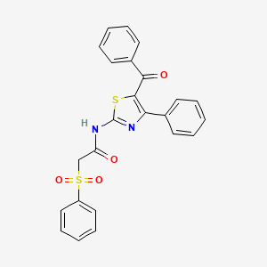 molecular formula C24H18N2O4S2 B3297460 N-(5-benzoyl-4-phenyl-1,3-thiazol-2-yl)-2-(benzenesulfonyl)acetamide CAS No. 895456-98-1