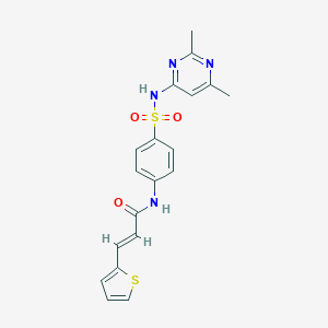 molecular formula C19H18N4O3S2 B329749 N-(4-{[(2,6-dimethyl-4-pyrimidinyl)amino]sulfonyl}phenyl)-3-(2-thienyl)acrylamide 