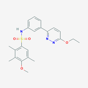molecular formula C22H25N3O4S B3297577 N-[3-(6-ethoxypyridazin-3-yl)phenyl]-4-methoxy-2,3,5-trimethylbenzene-1-sulfonamide CAS No. 895803-20-0