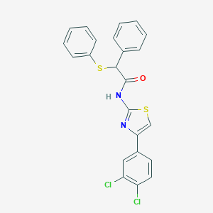 molecular formula C23H16Cl2N2OS2 B329762 N-[4-(3,4-dichlorophenyl)-1,3-thiazol-2-yl]-2-phenyl-2-(phenylsulfanyl)acetamide 