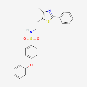 molecular formula C24H22N2O3S2 B3297645 N-[2-(4-methyl-2-phenyl-1,3-thiazol-5-yl)ethyl]-4-phenoxybenzene-1-sulfonamide CAS No. 895995-55-8