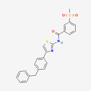 molecular formula C24H20N2O3S2 B3297659 N-[4-(4-benzylphenyl)-1,3-thiazol-2-yl]-3-methanesulfonylbenzamide CAS No. 896027-84-2