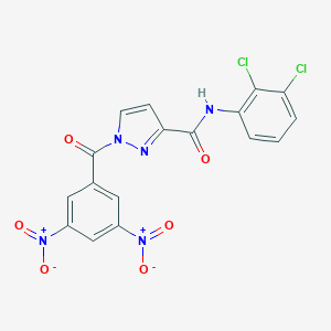 molecular formula C17H9Cl2N5O6 B329773 N~3~-(2,3-DICHLOROPHENYL)-1-(3,5-DINITROBENZOYL)-1H-PYRAZOLE-3-CARBOXAMIDE 