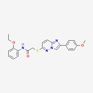 molecular formula C23H22N4O3S B3297760 N-(2-ethoxyphenyl)-2-{[2-(4-methoxyphenyl)imidazo[1,2-b]pyridazin-6-yl]sulfanyl}acetamide CAS No. 896284-31-4