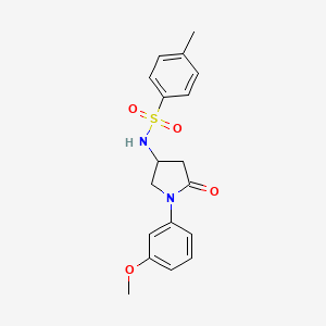 molecular formula C18H20N2O4S B3297820 N-[1-(3-methoxyphenyl)-5-oxopyrrolidin-3-yl]-4-methylbenzene-1-sulfonamide CAS No. 896309-61-8