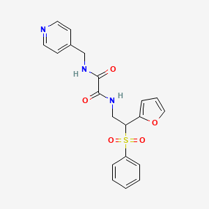 molecular formula C20H19N3O5S B3297846 N-[2-(benzenesulfonyl)-2-(furan-2-yl)ethyl]-N'-[(pyridin-4-yl)methyl]ethanediamide CAS No. 896316-56-6